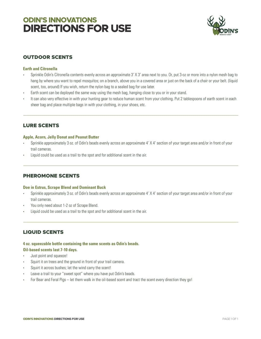 How and when to use Odin's beads and liquid scents
